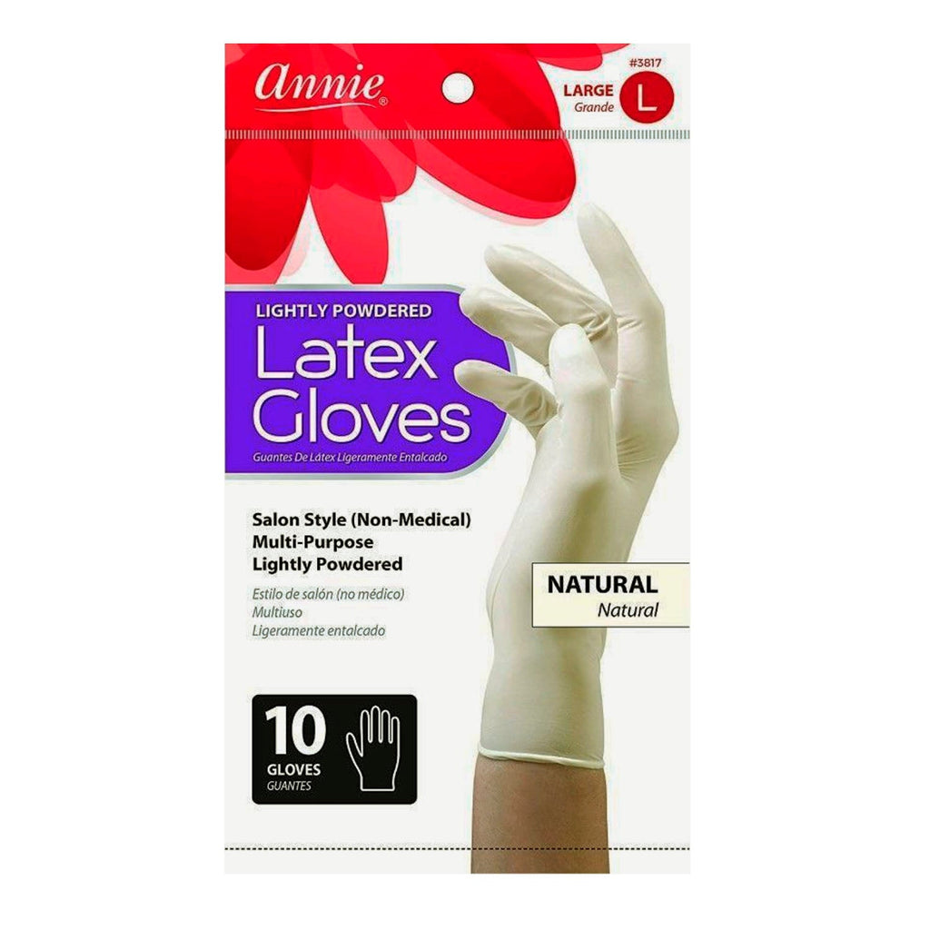 Annie Lightly Powdered Latex Gloves Natural 10pcs - ikatehouse