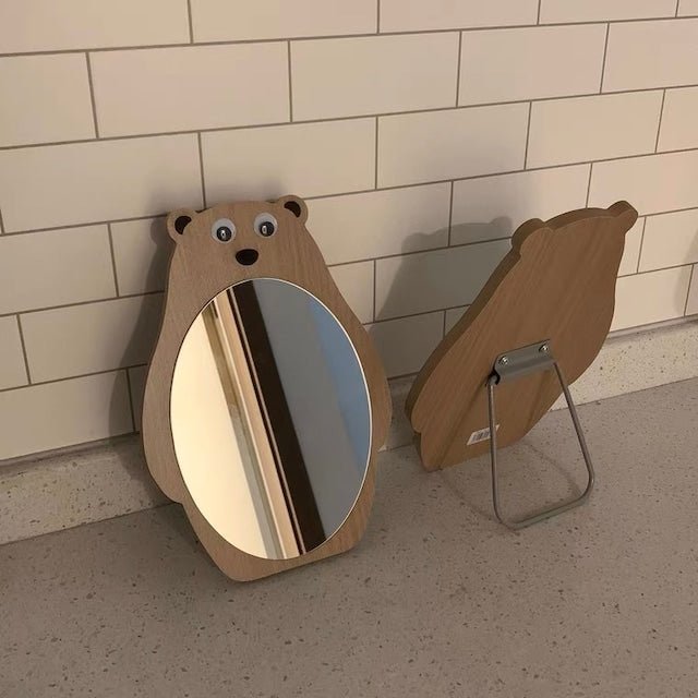 Bear Wooden Table Mirror - ikatehouse