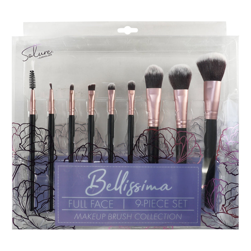 Bellissima Full Face Makeup Brush 9pcs Set - ikatehouse