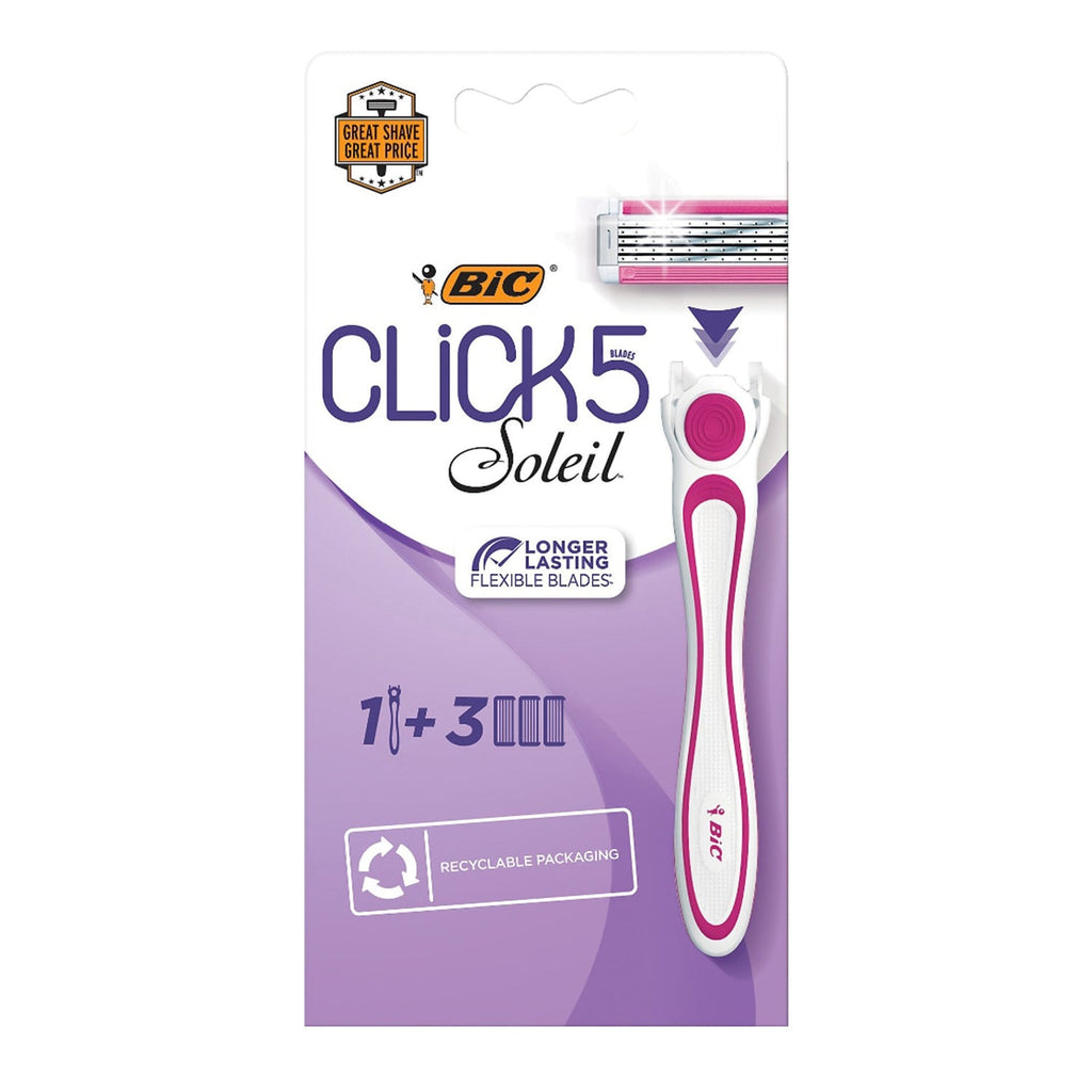 Bic Soleil Click 5 Longer Lasting 1 Handle with 3 Blades - ikatehouse