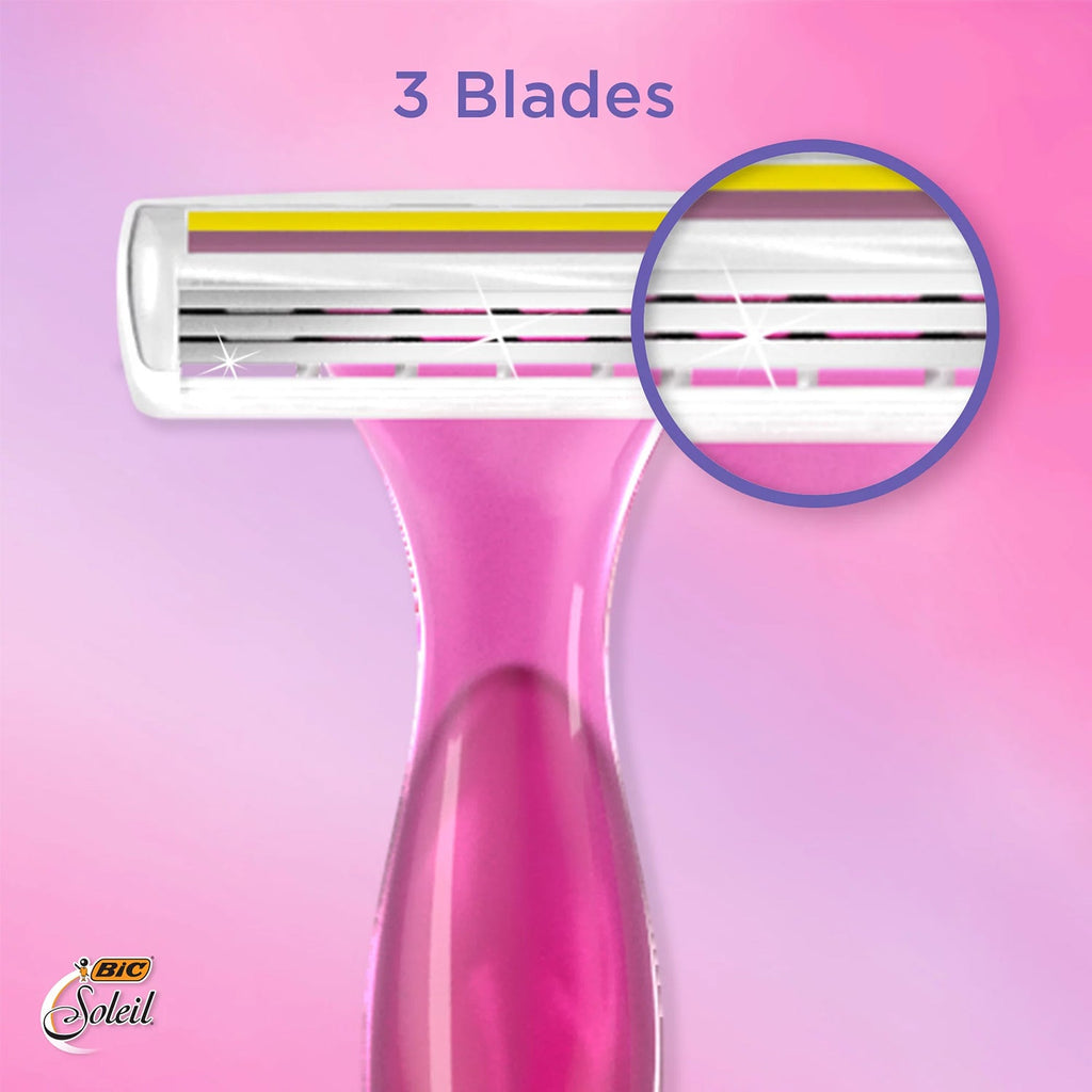Bic Soleil Smooth Lavender Scent Women's Razors 3 Blades Lames 4 Pack - ikatehouse