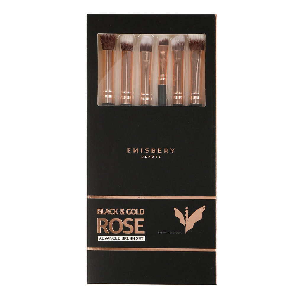 Black n Rose Gold Makeup Brush Kit 6pcs - ikatehouse