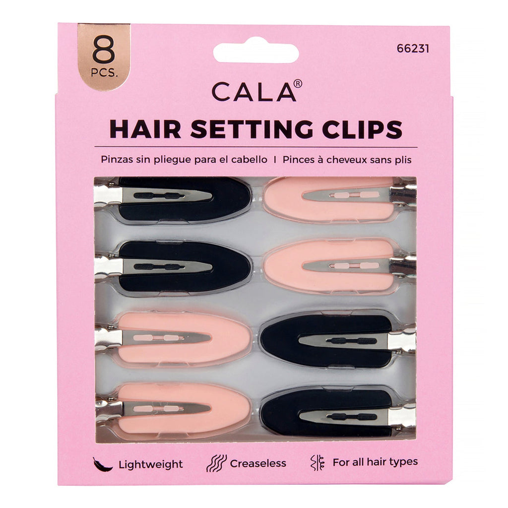 Cala Hair Setting Black & Pink Clips 8pcs - ikatehouse