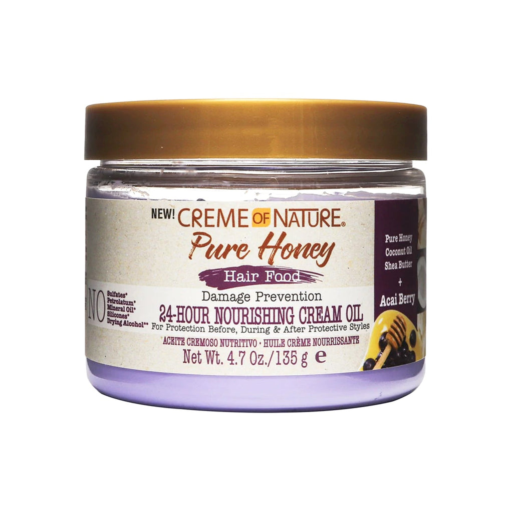 Creme of Nature Pure Honey Hair Food 24-Hour Nourishing Cream Oil 4.7oz - ikatehouse