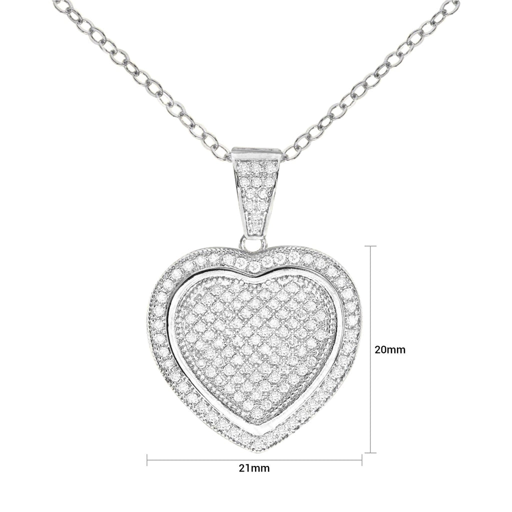 Cubic Zirconia Heart Pendant Necklace - ikatehouse
