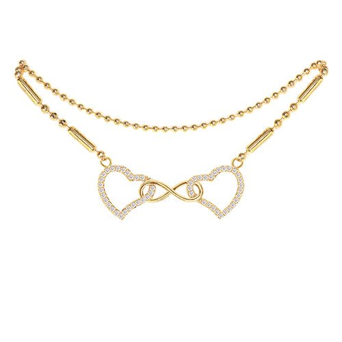 Cubic Zirconia Infinity Heart Anklet - ikatehouse