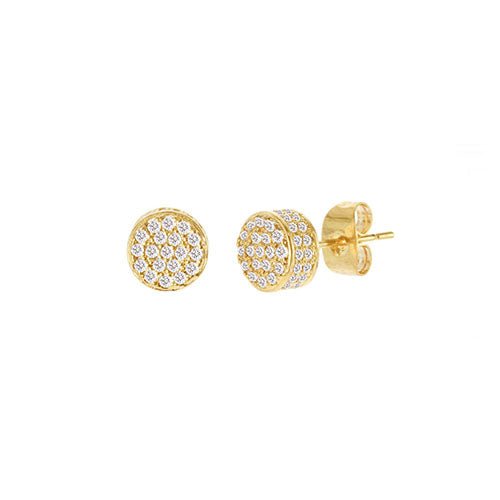 Cubic Zirconia Micro Pave Circle Earring Gold - ikatehouse