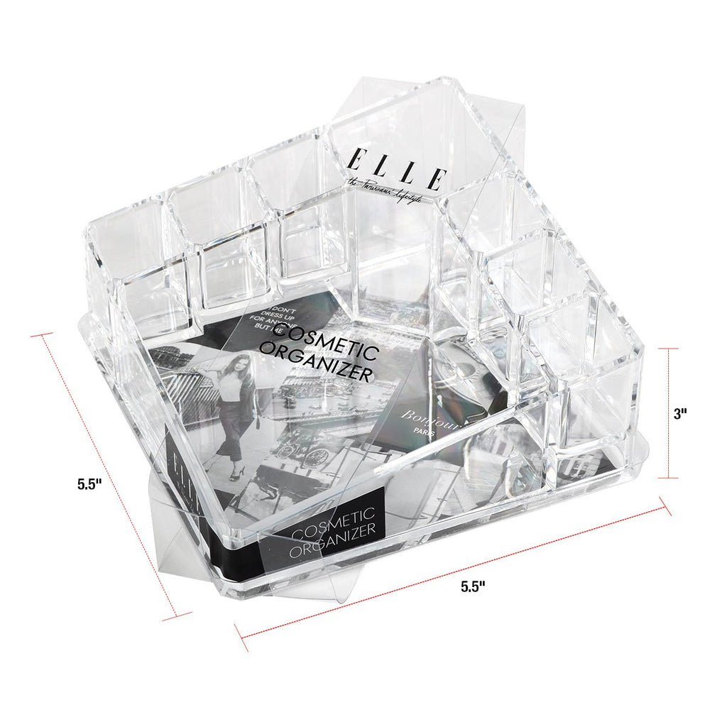 Elle Clear Cosmetic Organizer 8 Compartment - ikatehouse