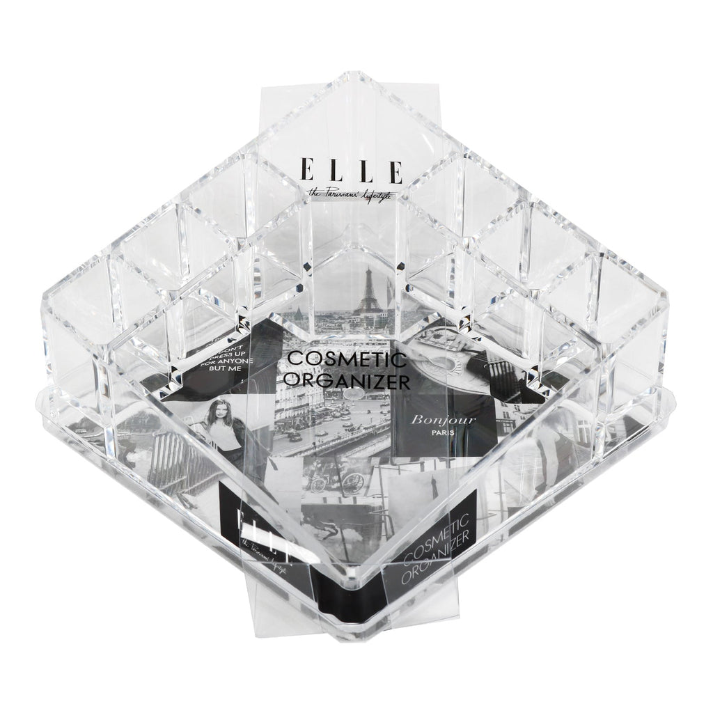 Elle Clear Cosmetic Organizer 8 Compartment - ikatehouse