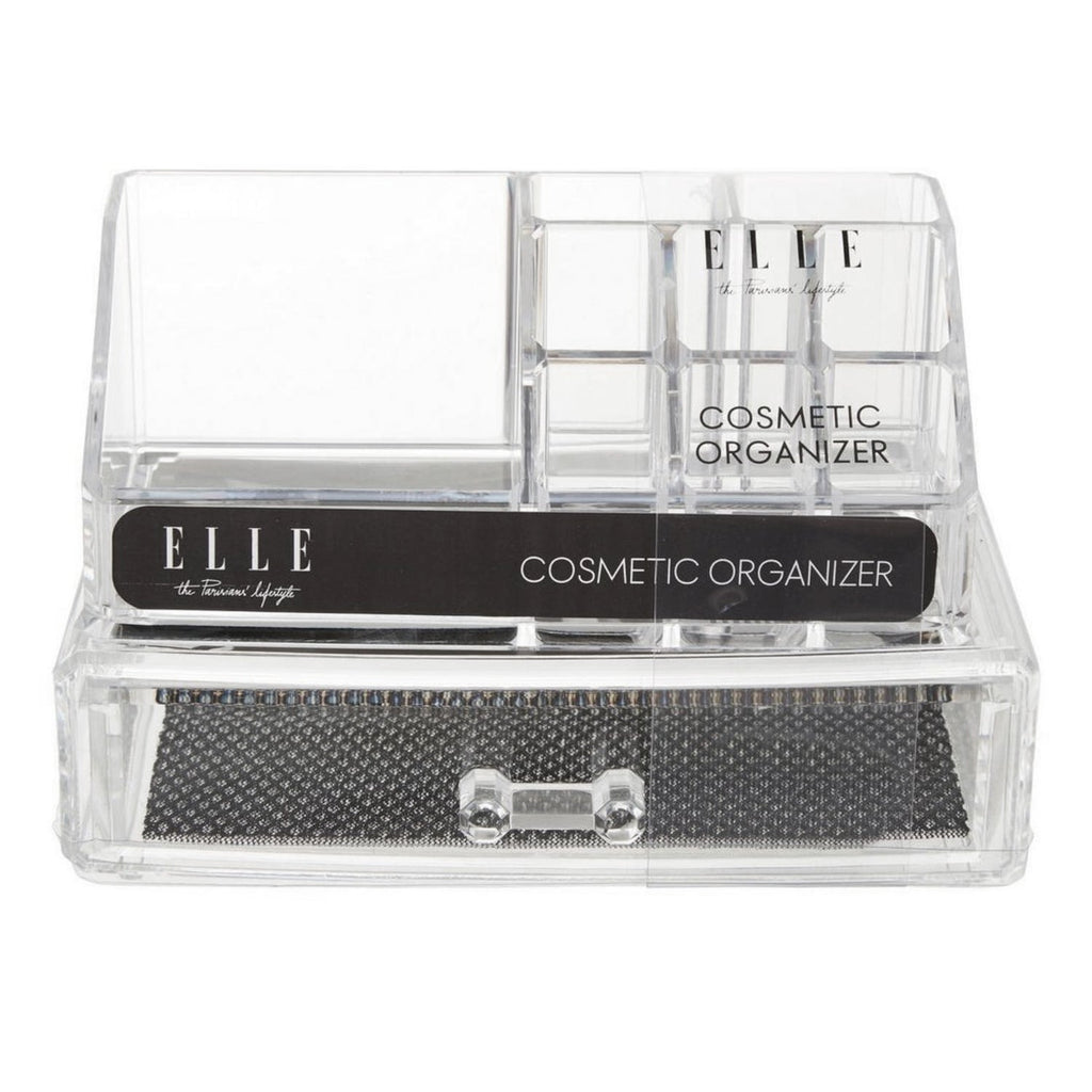 Elle Clear Cosmetic Organizer with Drawer - ikatehouse