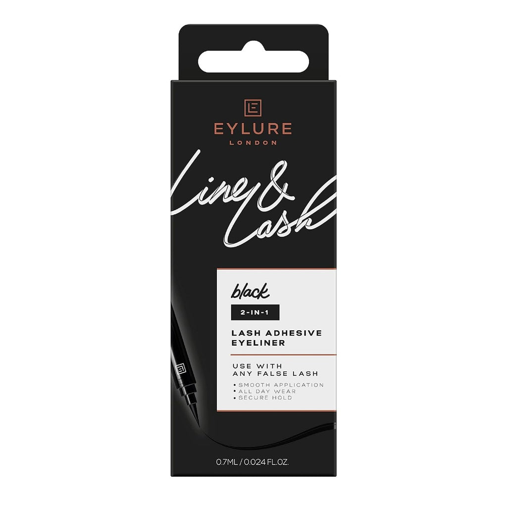 Eylure London Line & Lash Black 2 in 1 Lash Adhesive Eyeliner 0.024oz/ 0.7ml - ikatehouse