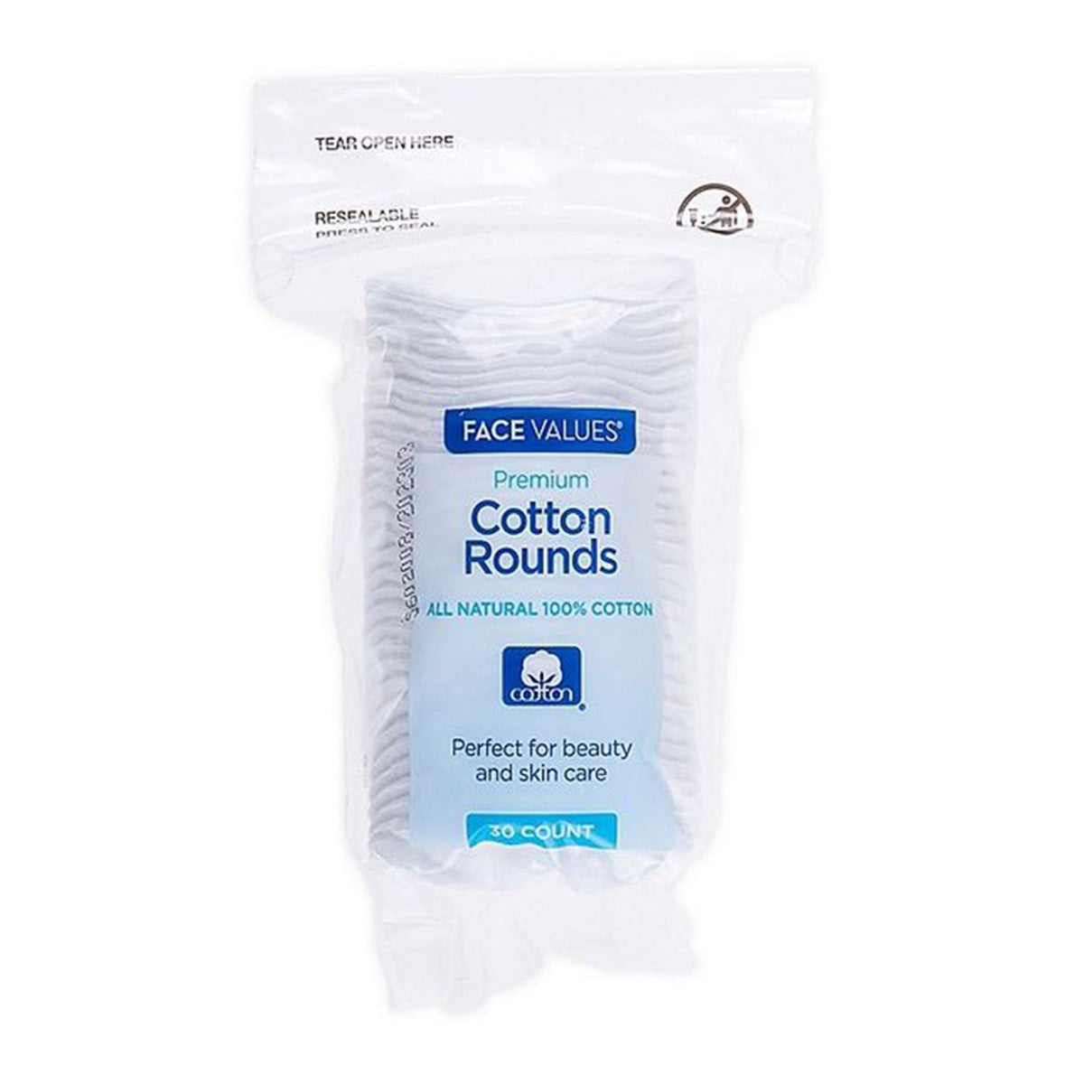 Face Values Premium Cotton Rounds 30ct ikatehouse