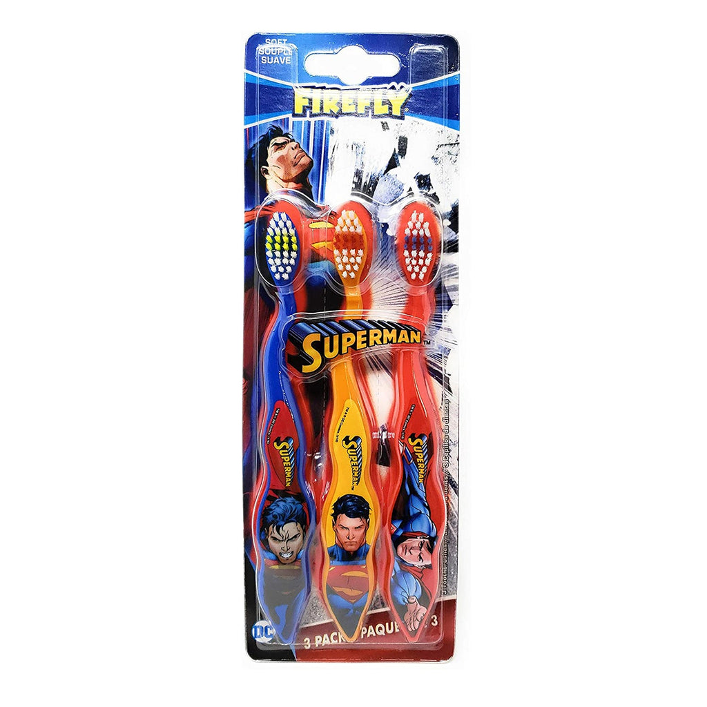 Firefly Superman Soft Toothbrush 3 Pack - ikatehouse