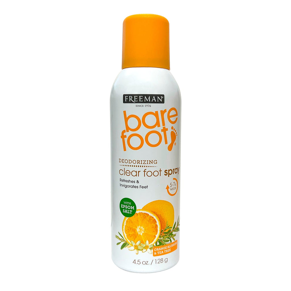 Freeman Bare Foot Deodorizing Clear Foot Spray Orange Blossom & Tea Tree 4.5oz - ikatehouse