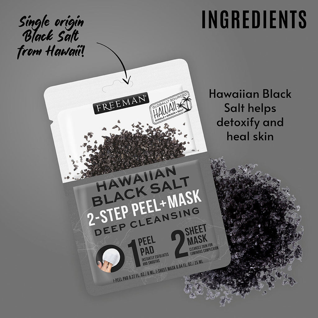 Freeman Hawaiian Black Salt 2-Step Peel Mask - ikatehouse