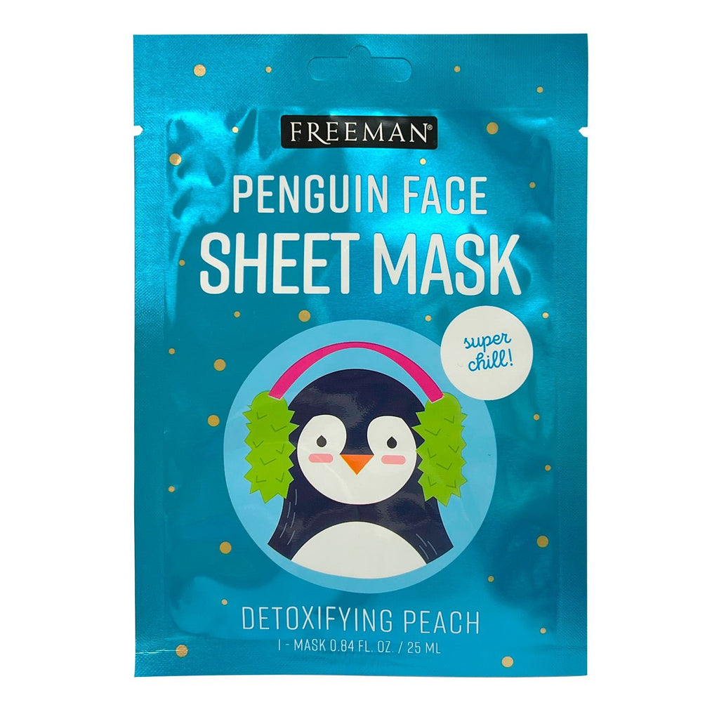 Freeman Penguin Face Sheet Mask Detoxifying Peach 0.84oz / 25ml - ikatehouse