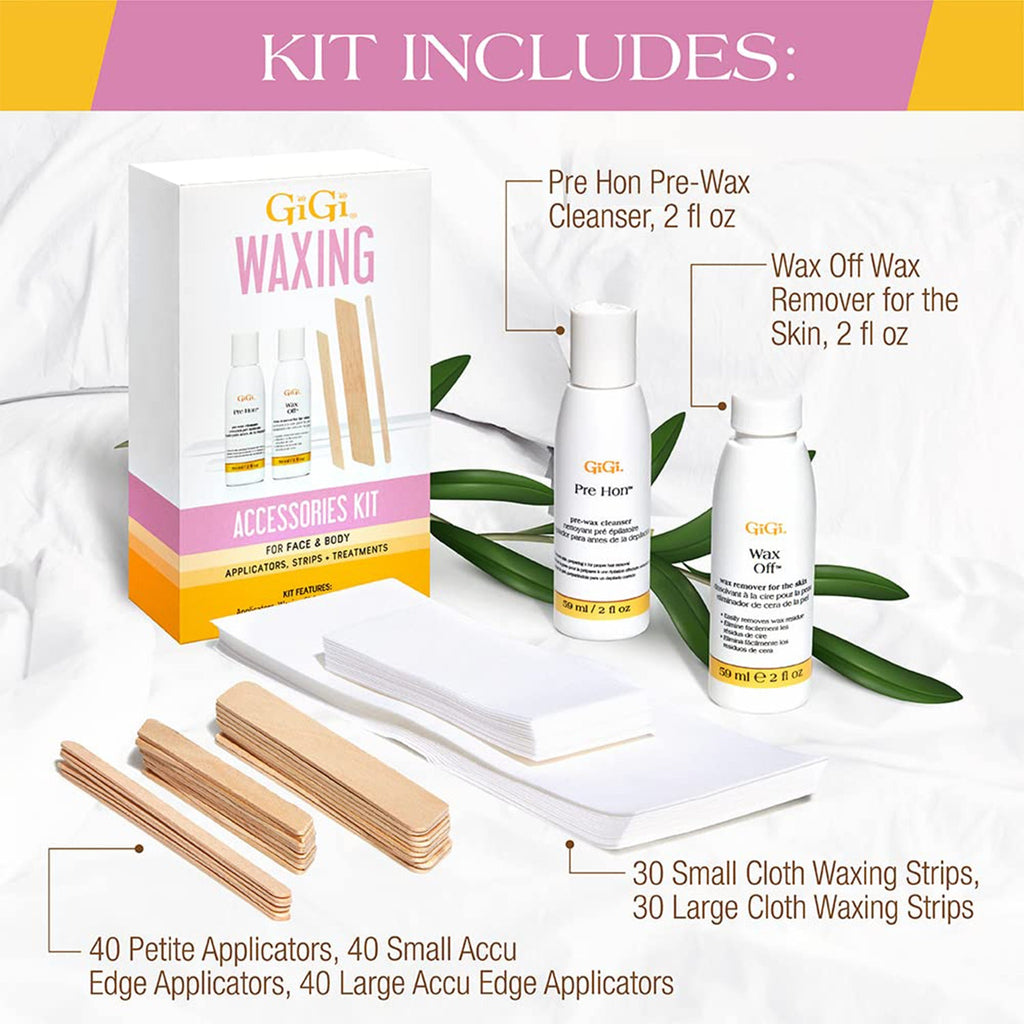 Gigi Waxing Accessories Kit For Face & Body - Pre Hon & Wax Off - ikatehouse