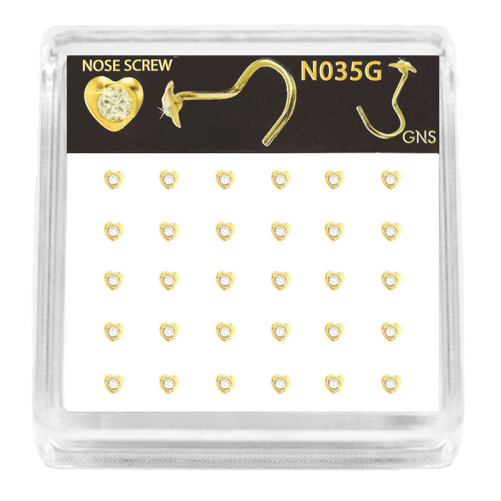 GNS Nose Round Heart 30pcs - ikatehouse