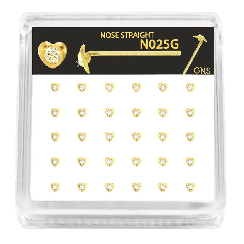 GNS Nose Straight Heart 30pcs - ikatehouse