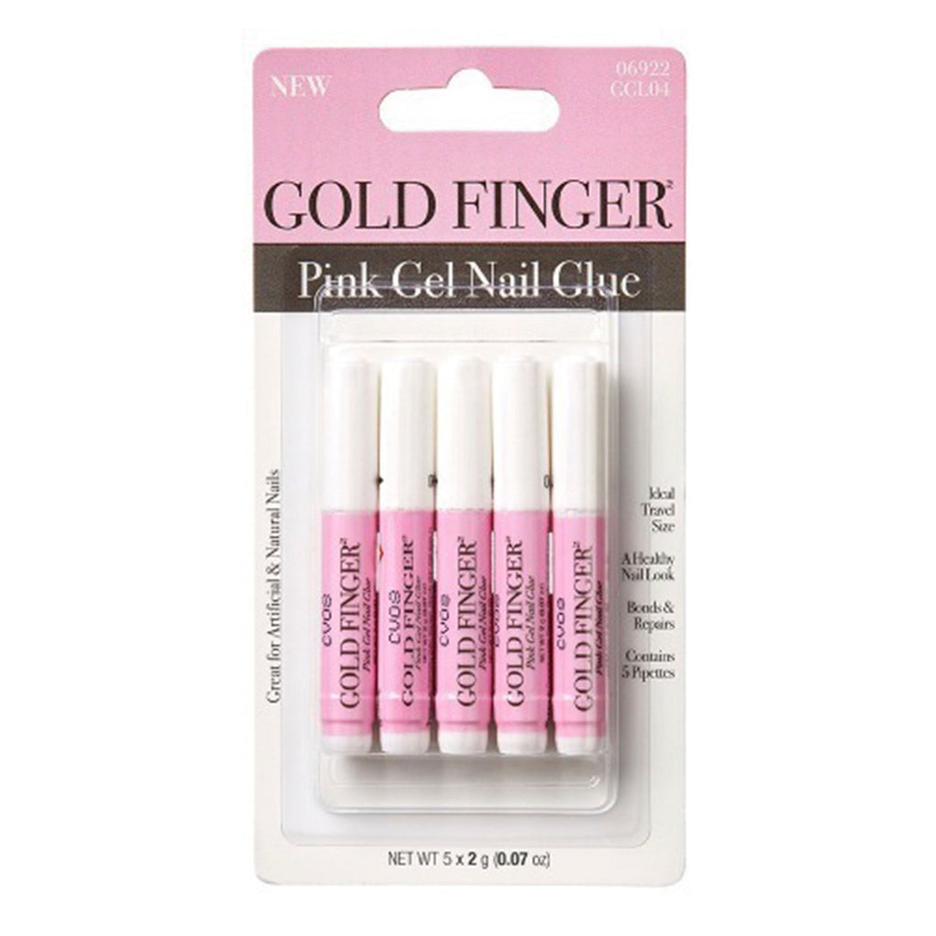Gold Finger Pink Gel Nail Glue 2g 5pcs - ikatehouse