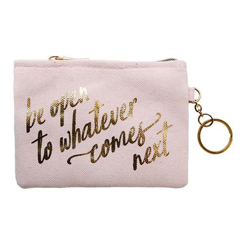 Gold Lettering Mini Pouch with Keychain - ikatehouse