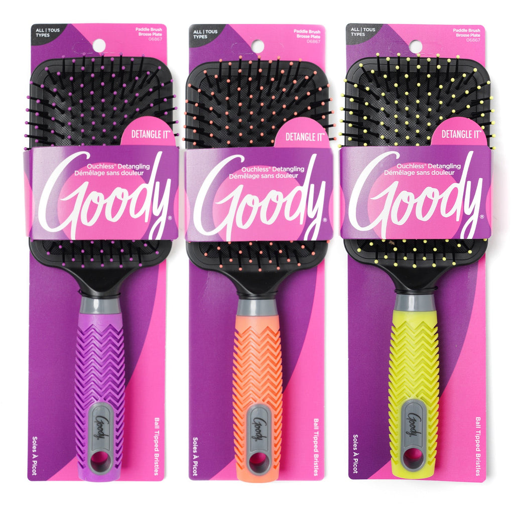 Goody Ball Tipped Bristles Neon Soft Grip Paddle Brush - ikatehouse