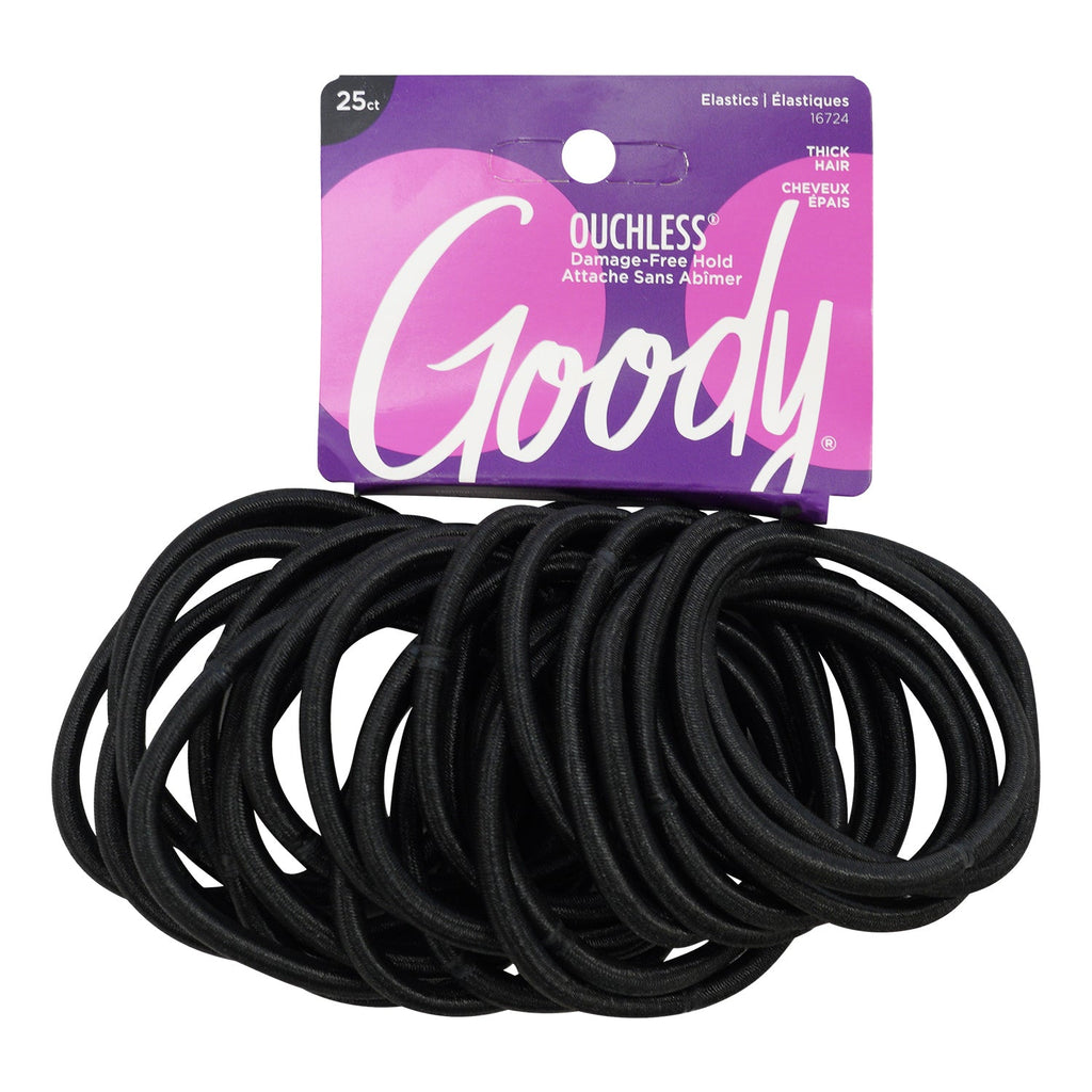 Goody Ouchless Thick Hair Elastic 25ct Black - ikatehouse