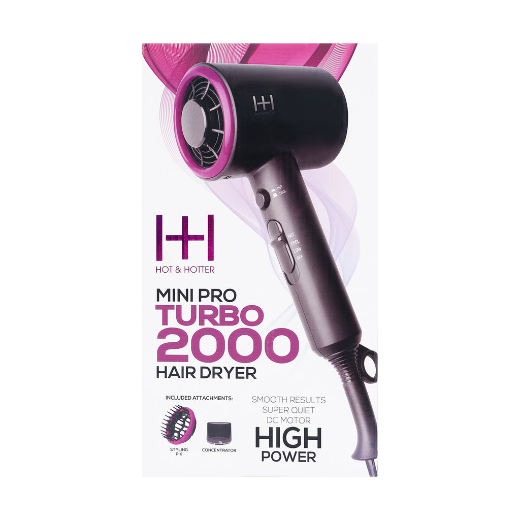 HOT & HOTTER Mini Pro Turbo 2000 Hair Dryer - ikatehouse