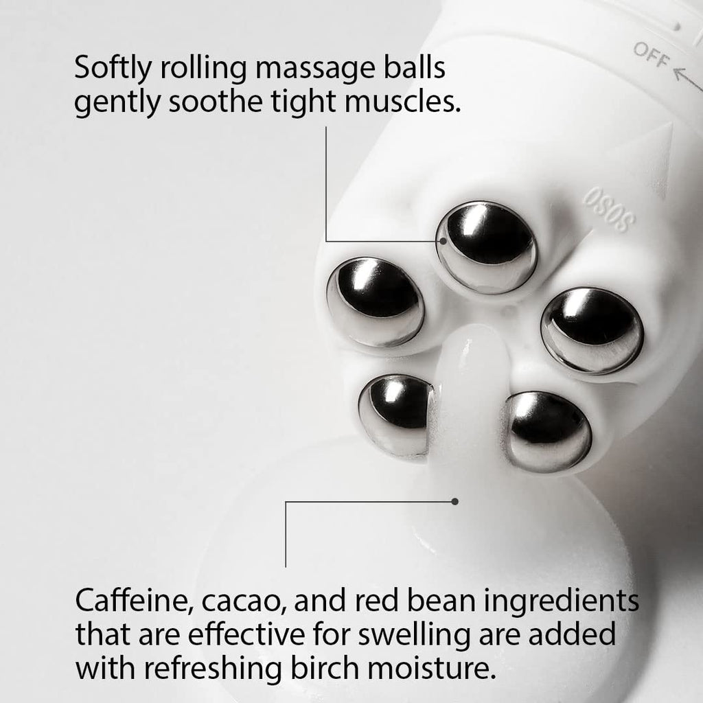 Huecalm Birch V-Fit Comforting Cream with Rolling Massage Balls 4.05oz/120ml - ikatehouse