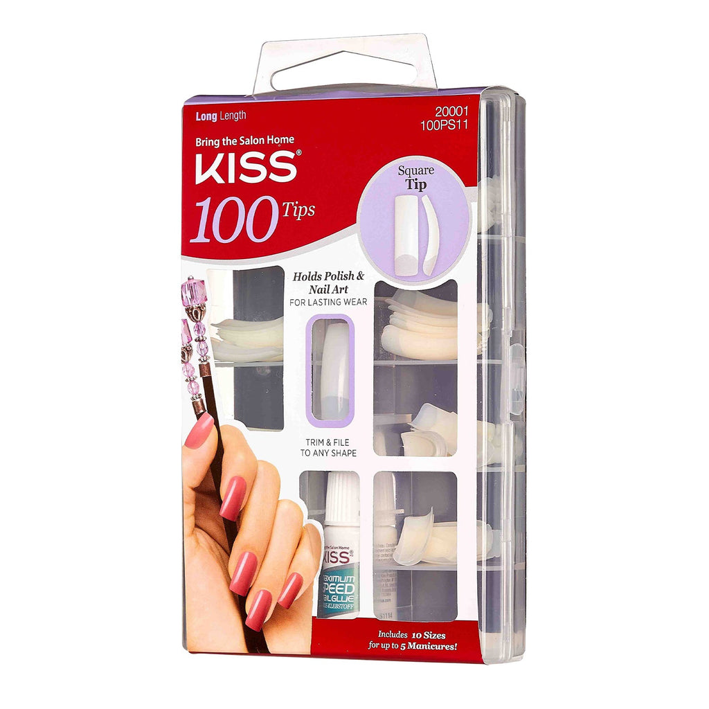 Kiss 100 Tips Long Length Square Tip - ikatehouse
