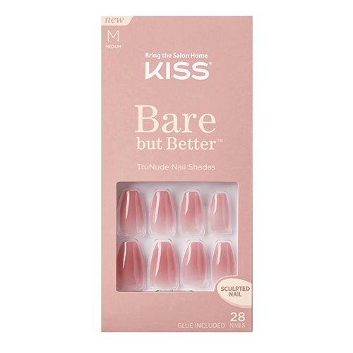 Kiss Bare But Better Trunude Nail Shades Sculpted Nail 28 Nails - ikatehouse