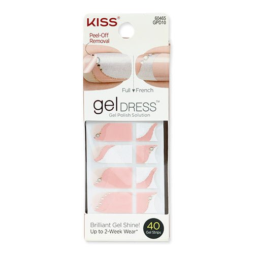 Kiss Gel Dress Full French Gel Nail Strips 40 - ikatehouse