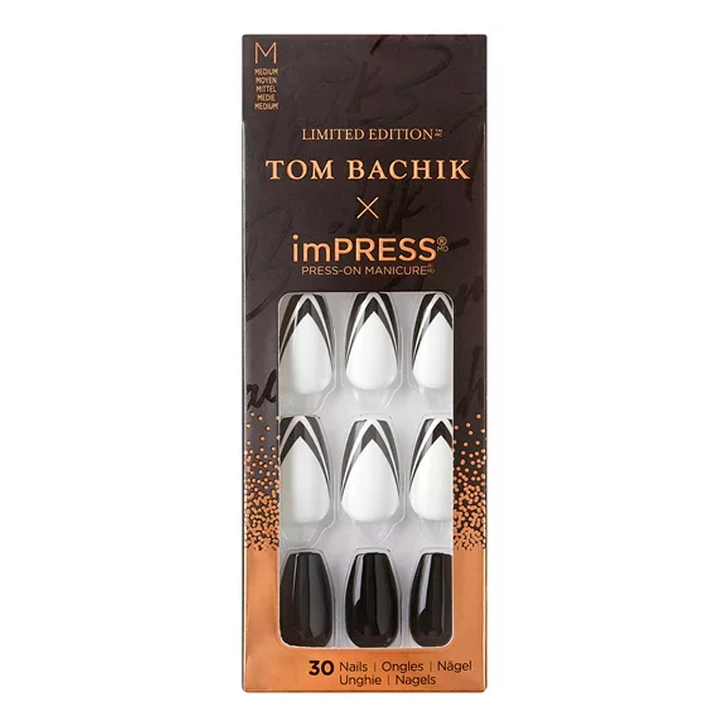 Kiss Impress Press-On Tom Bachik Nails 30 Nails Tuxedo Nights - ikatehouse