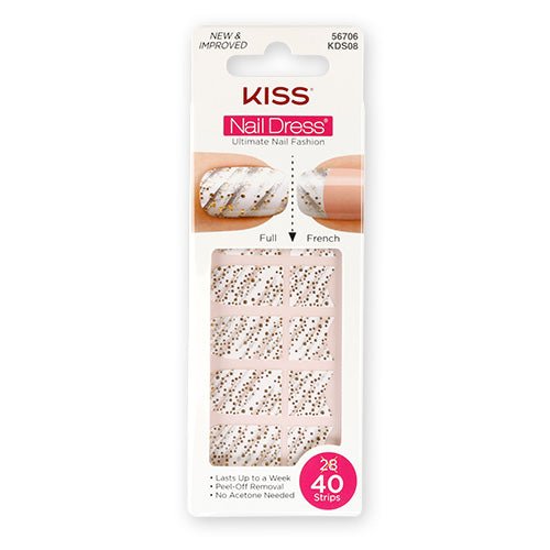 Kiss Nail Dress Full or French 40 strips - ikatehouse