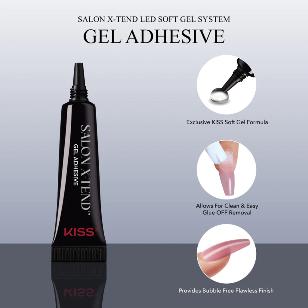 Kiss Salon X-Tend Flawless Salon Gel Nail Extension LED Gel Adhesive 0.34oz/ 10ml - ikatehouse