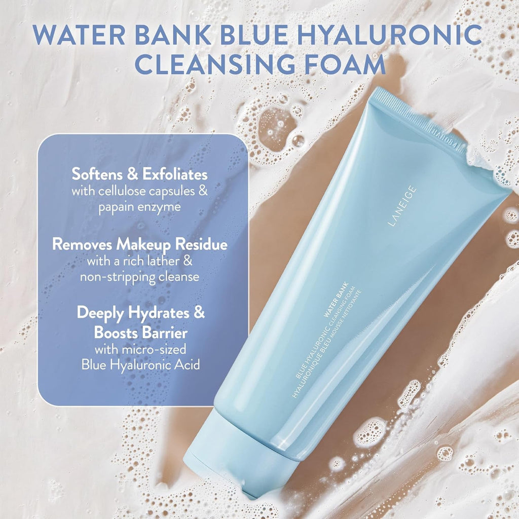 Laneige Water Bank Blue Hyaluronic Cleansing Foam 5.29oz/ 150g - ikatehouse