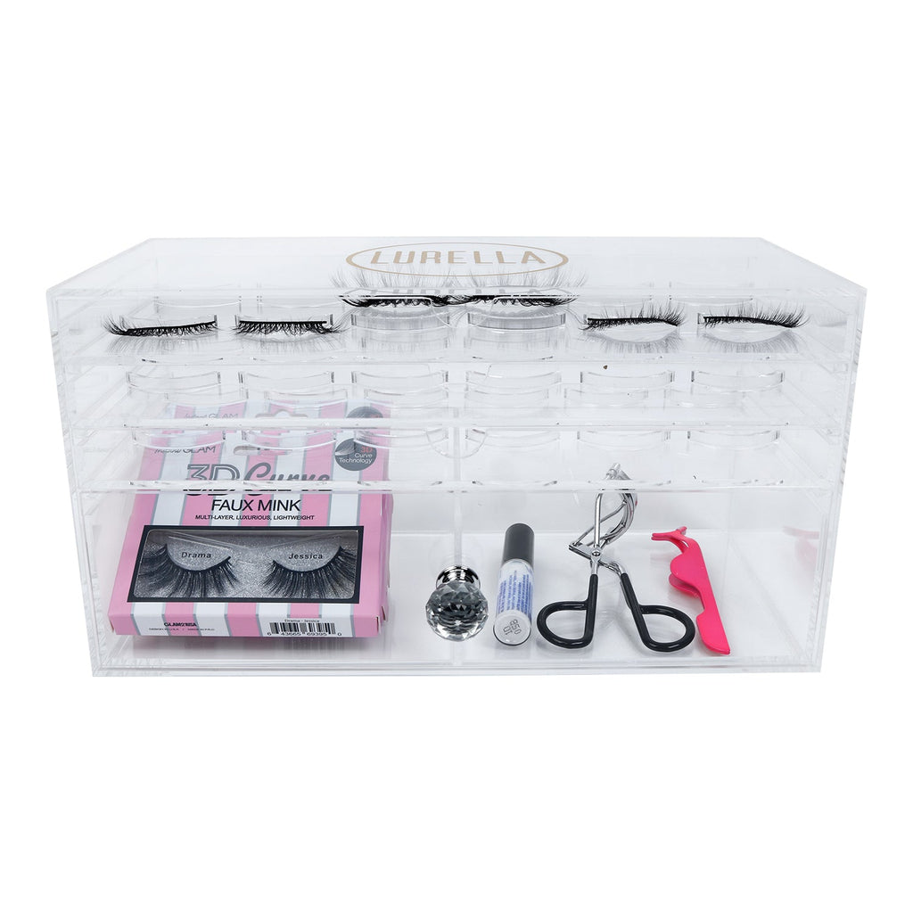 Lurella Clear Acrylic Eyelash Accessory Organizer Box 4 Layers - ikatehouse