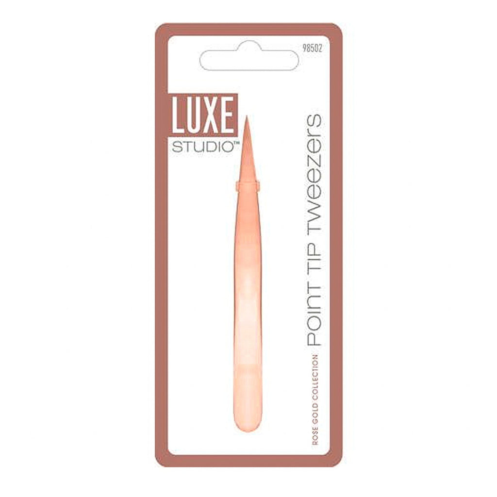 Luxe Studio Rose Gold Point Tip Tweezers - ikatehouse