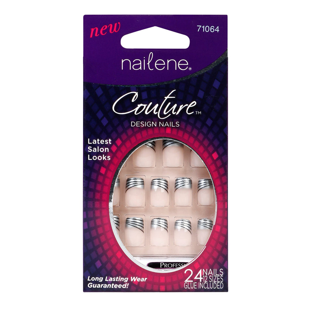 Nailene Couture Design French 24 Nails 12 Sizes - ikatehouse