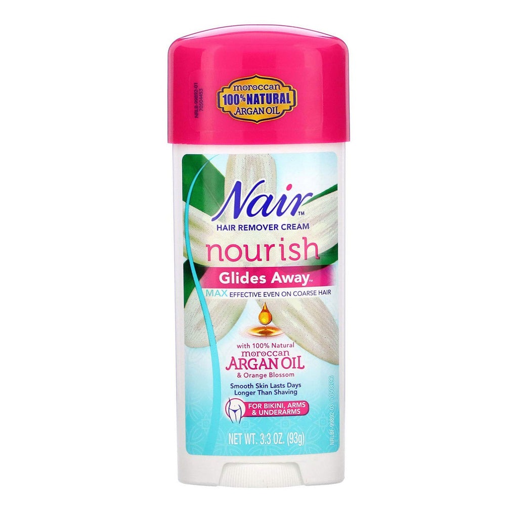 Nair Hair Remover Cream Glides Away Argan Oil 3.3oz - ikatehouse