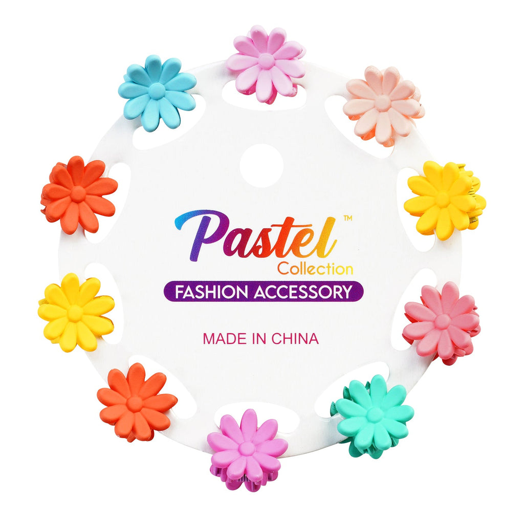 Pastel Collection Mini Flower Hair Clip 10pcs - ikatehouse