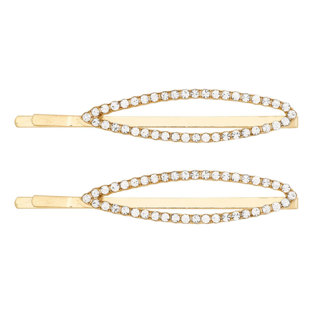Pastel Collection Sparkly Oval Hair Pins 2pcs - ikatehouse