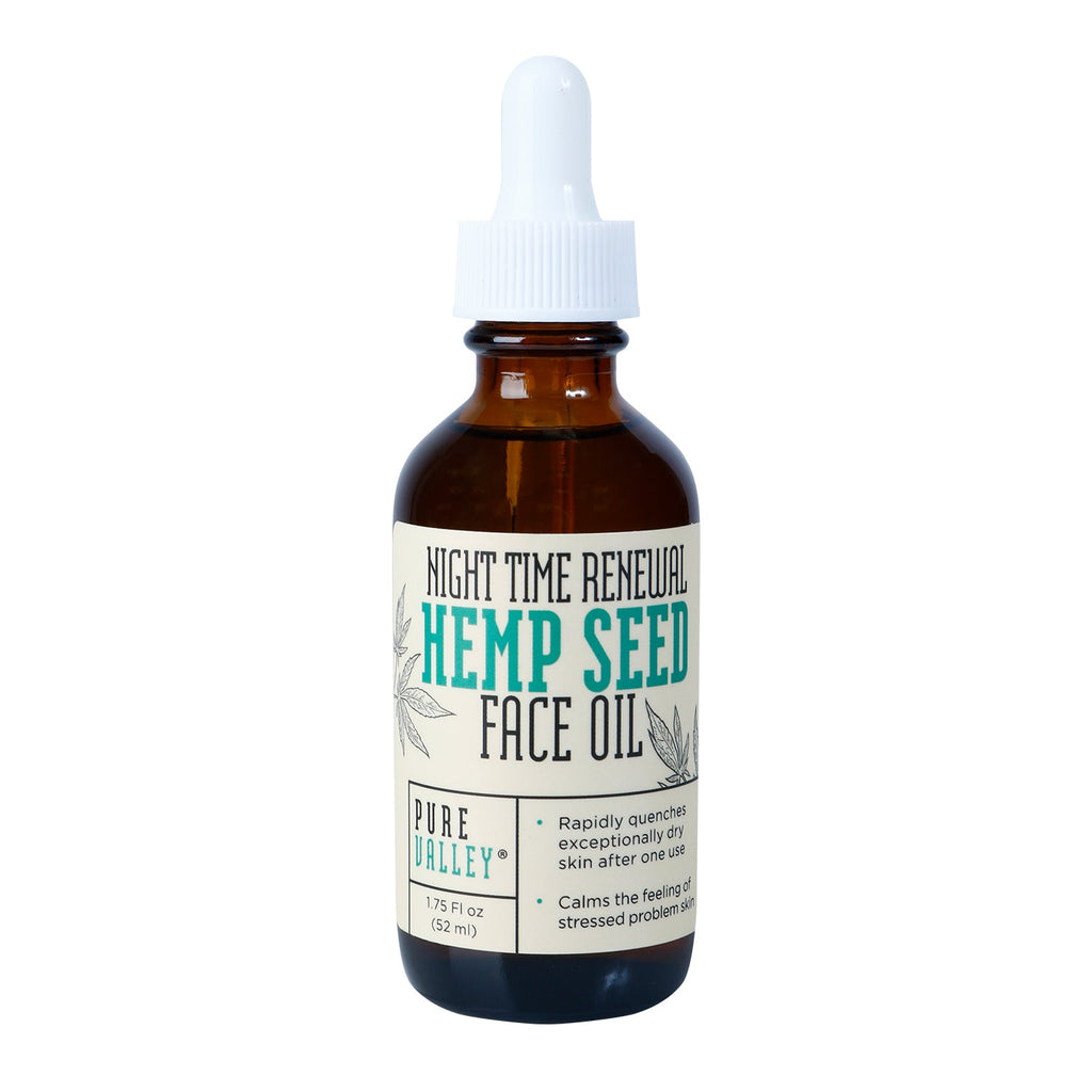 Pure Valley Night Time Renewal Hemp Seed Face Oil 1.75oz - ikatehouse