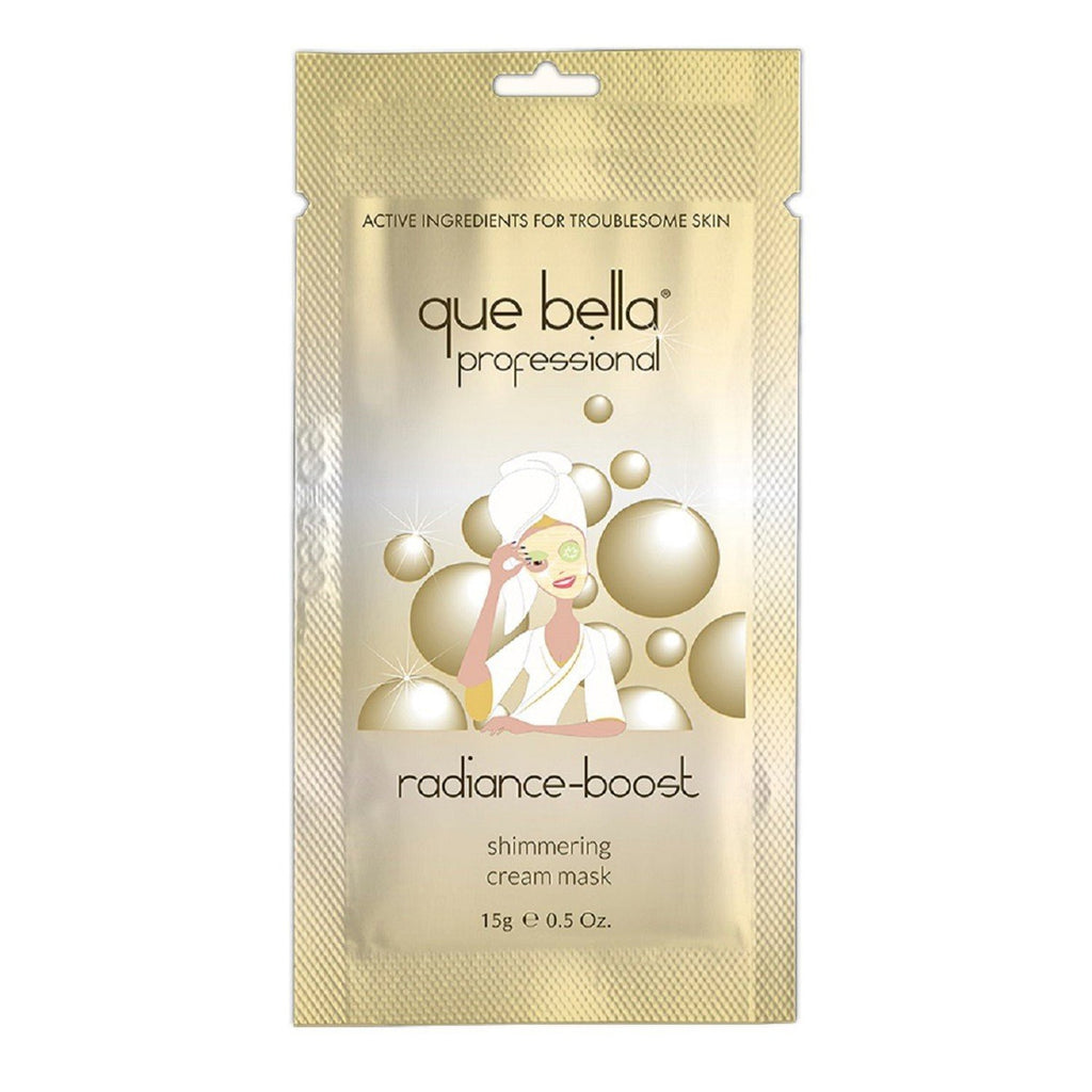 Que Bella Professional Radiance Boost Shimmering Face Cream Mask 0.5oz - ikatehouse