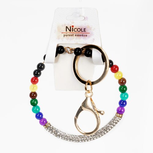 Rainbow Beaded Bracelet Key Chain - ikatehouse