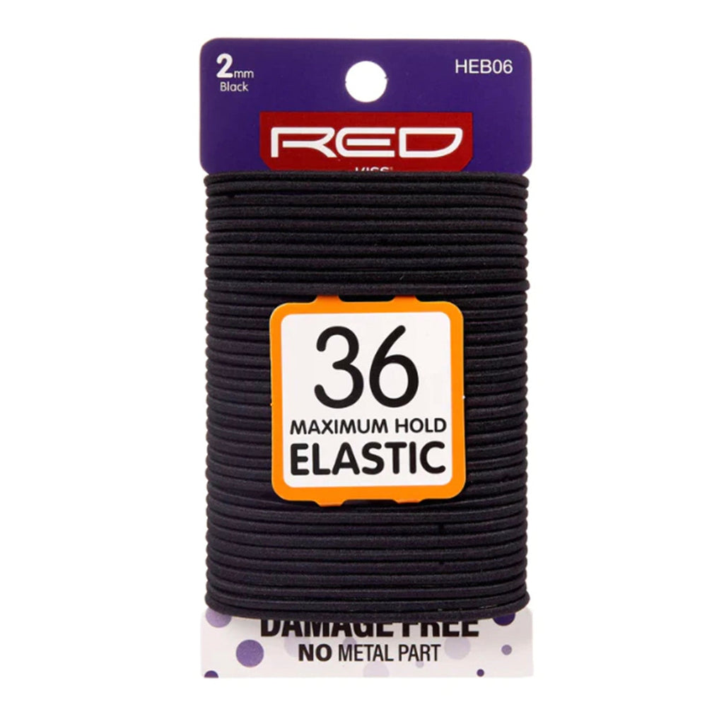 Red by Kiss Maximum Hold Elastic Black 2mm 36ct - ikatehouse
