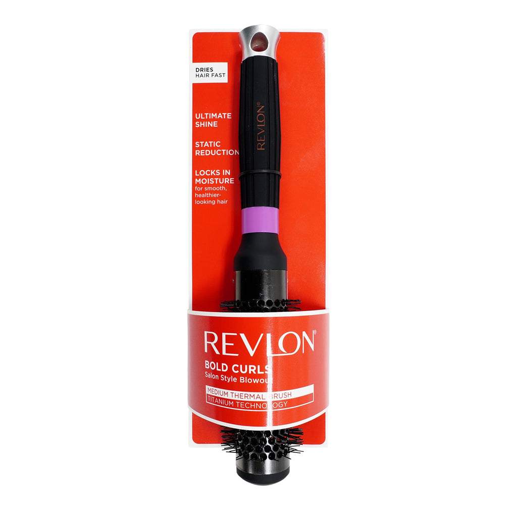 Revlon Pro Collection Smoothstay Titanium Round Thermal Medium Brush - ikatehouse