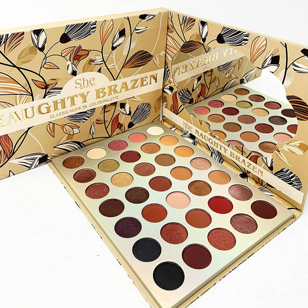 S.he Makeup Naughty Brazen Classic Nude Eyeshadow Palette 35 Colors - ikatehouse