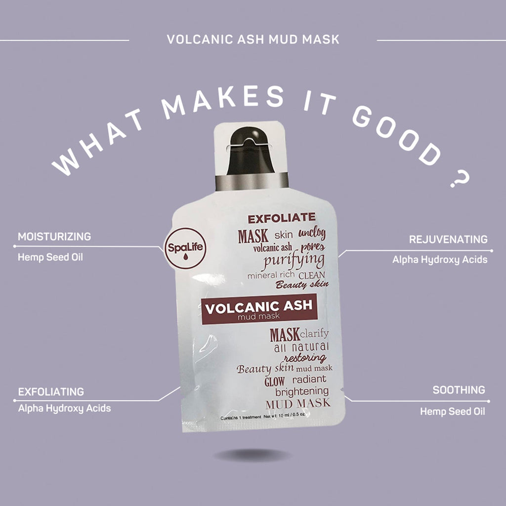 SpaLife Exfoliate Volcanic Ash Mud Mask 0.5oz - ikatehouse