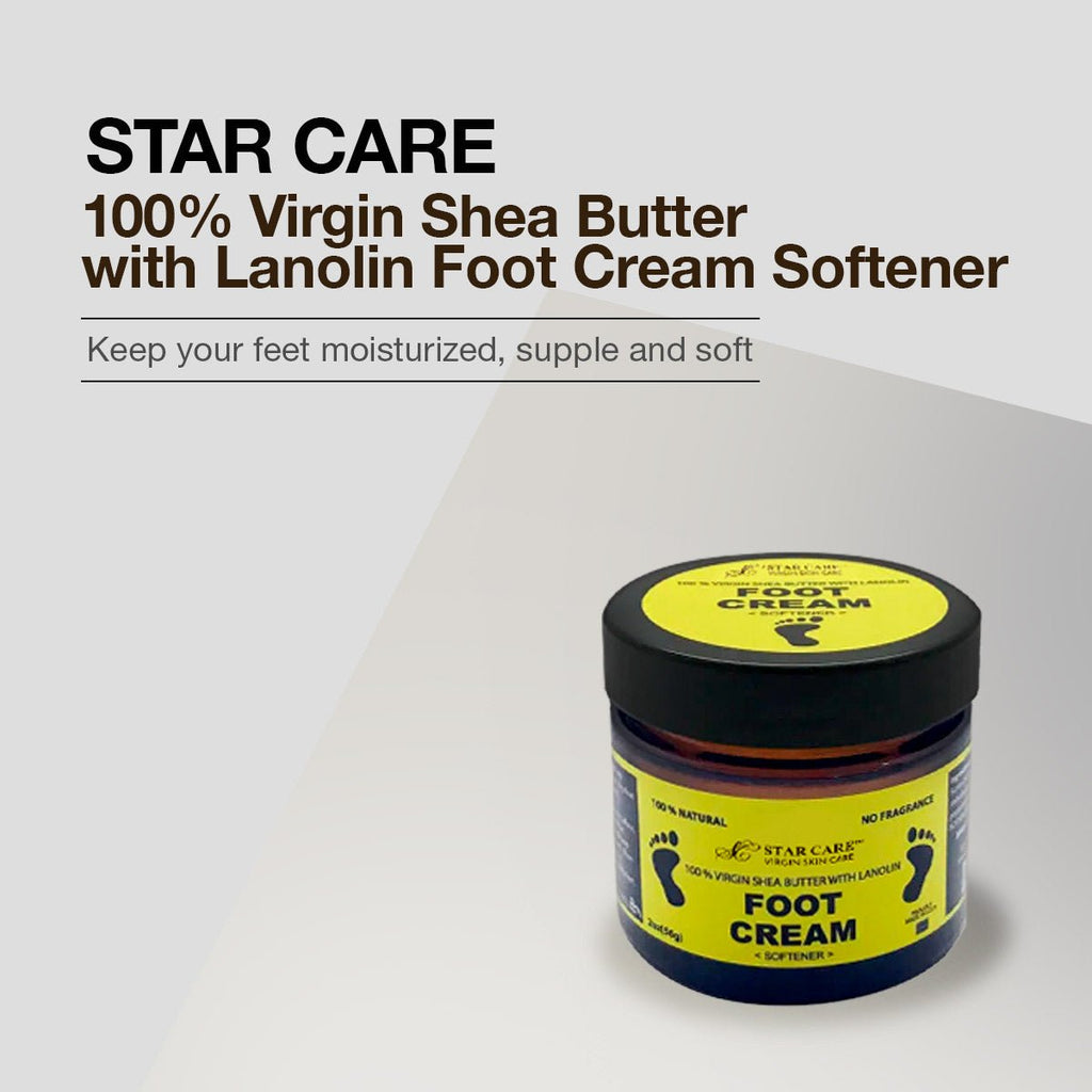 Star Care 100% Virgin Shea Butter with Lanolin Foot Cream Softener 2oz - ikatehouse